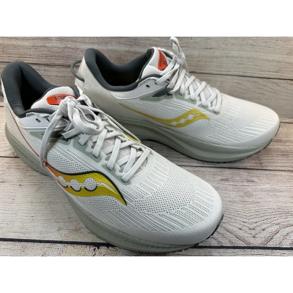 Saucony Triumph 21 Men's White Running Shoes Athletic Sneakers Size 11.5